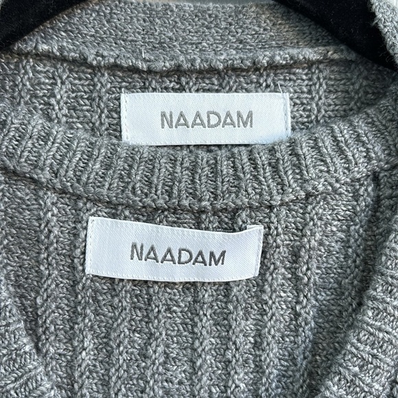 Naadam Grey Ribbed Duster Cardigan AND Matching Tank Set Size XS and S - Picture 6 of 16